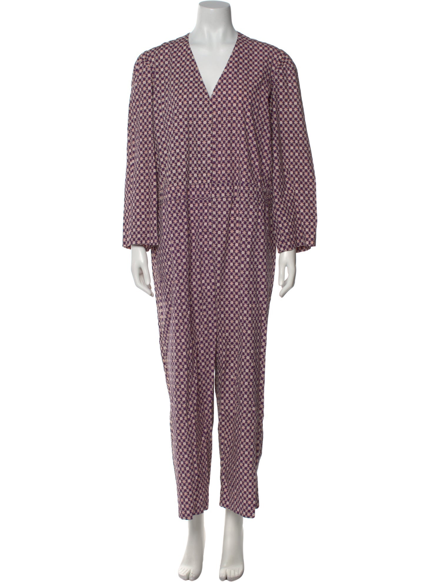 A Détacher Printed V-Neck Jumpsuit