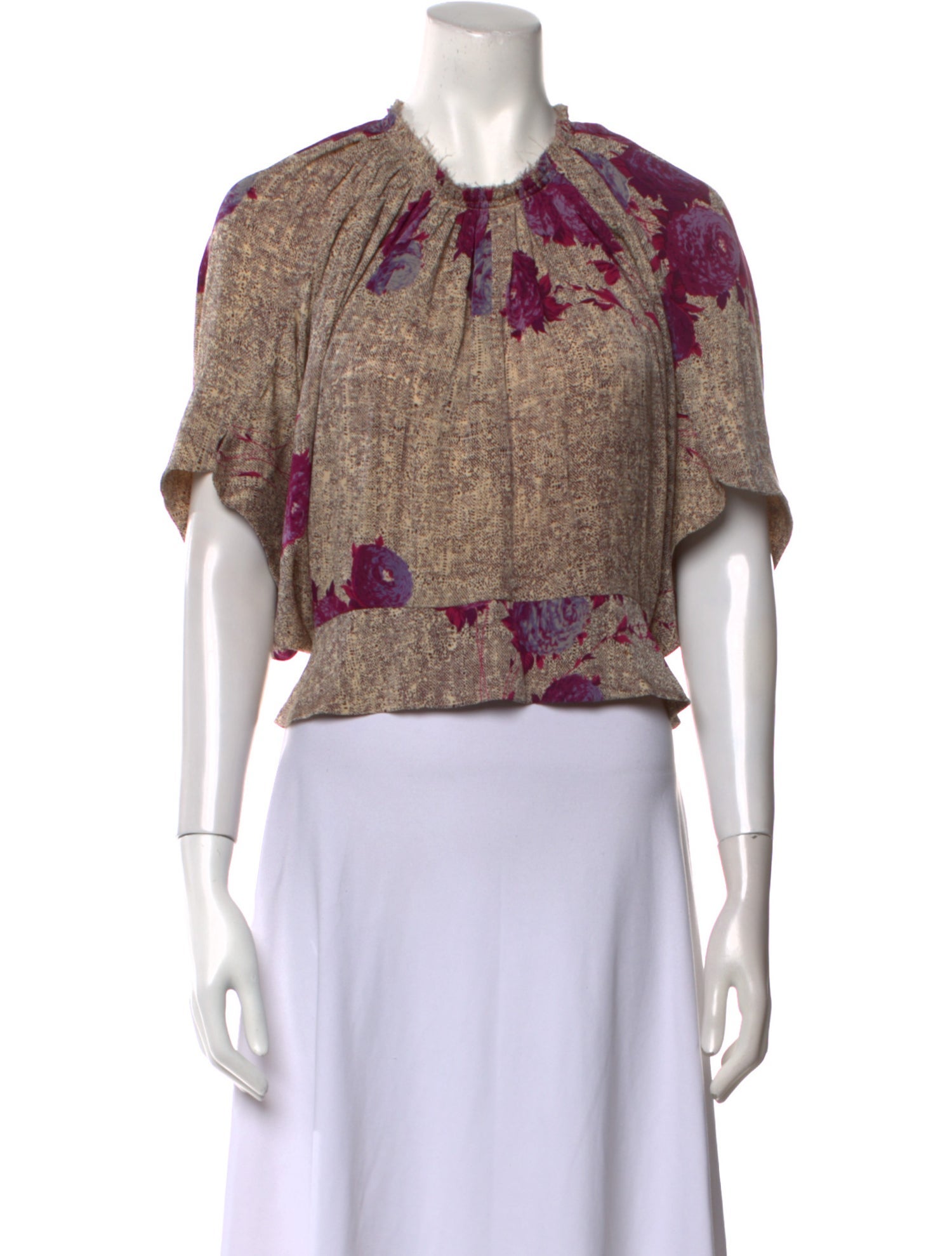 A Détacher Silk Floral Print Crop Top