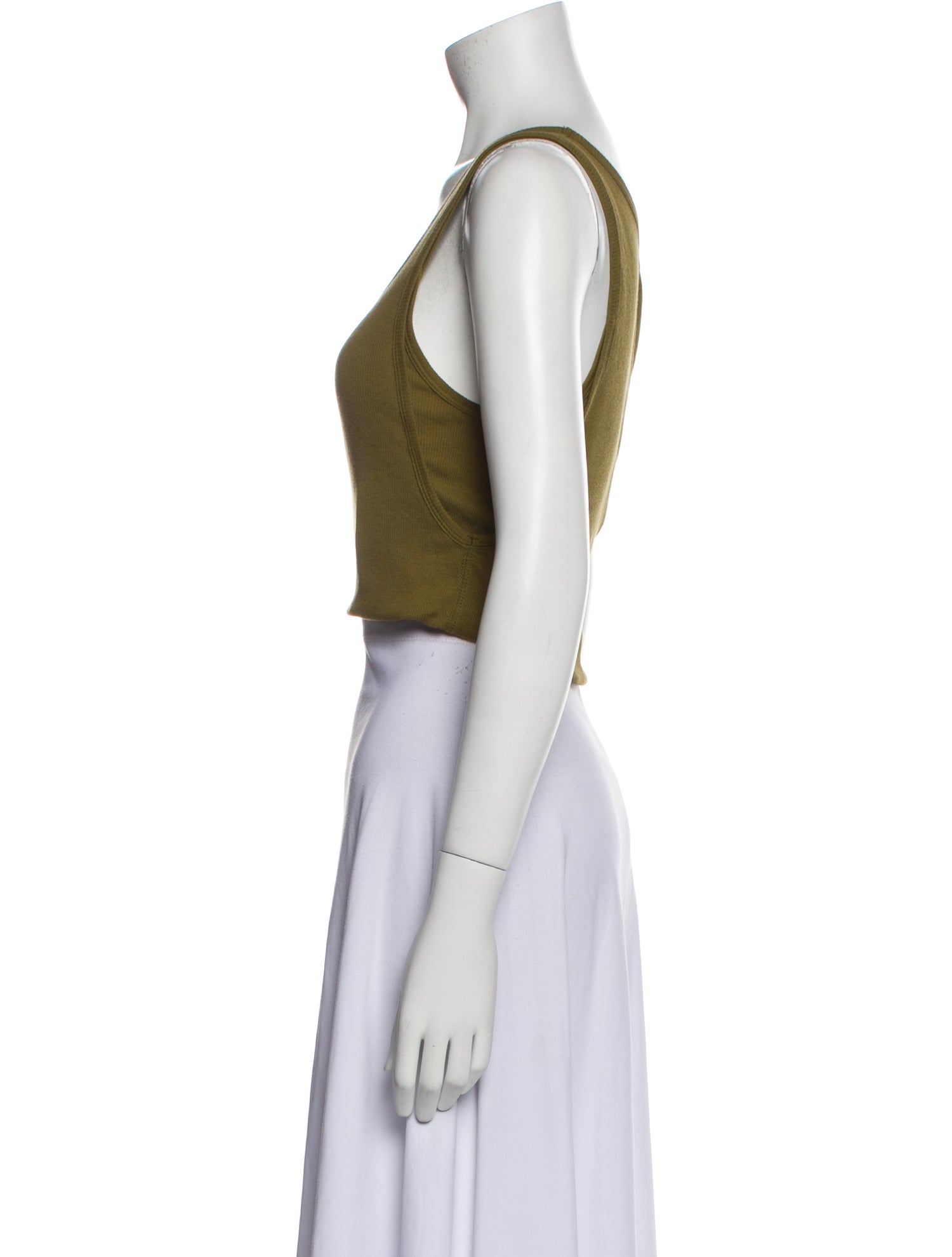 A Détacher Scoop Neck Sleeveless Crop Top