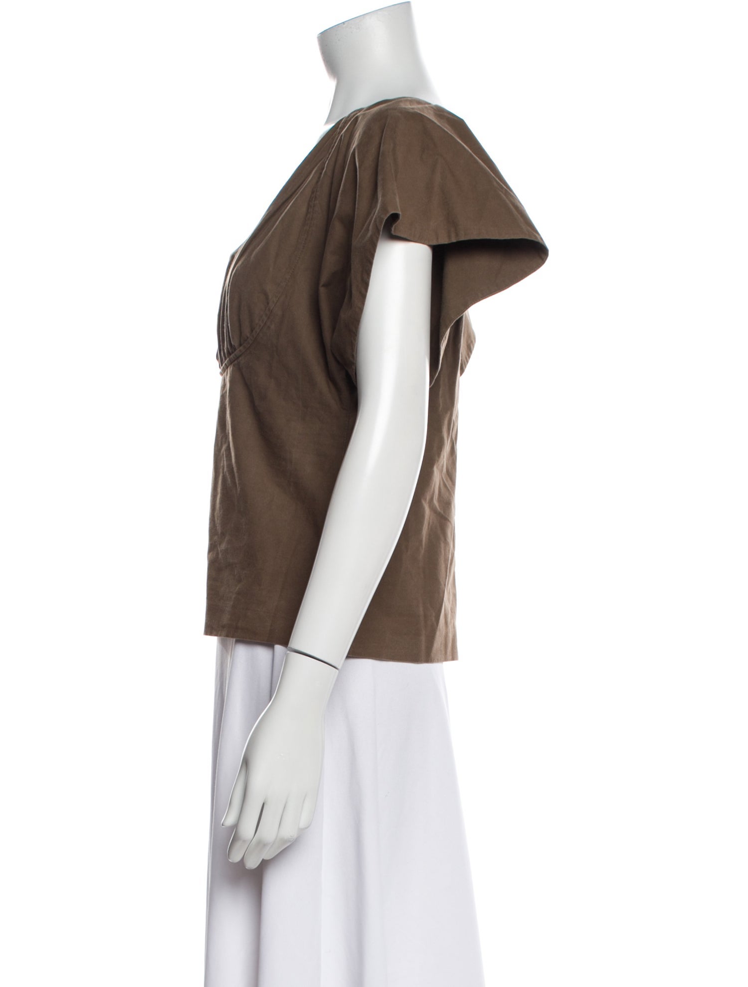 A Détacher V-Neck Short Sleeve Blouse