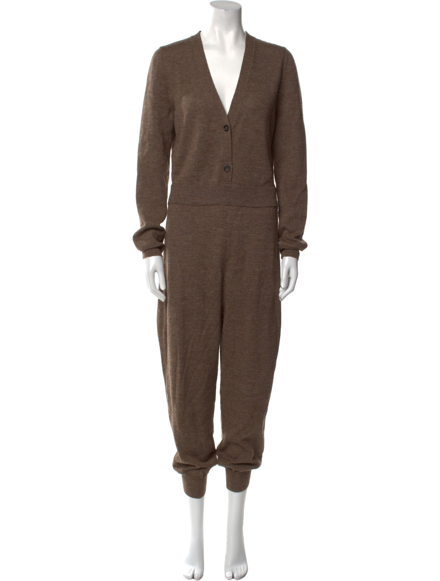 A Détacher Baby Alpaca Plunge Neckline Jumpsuit