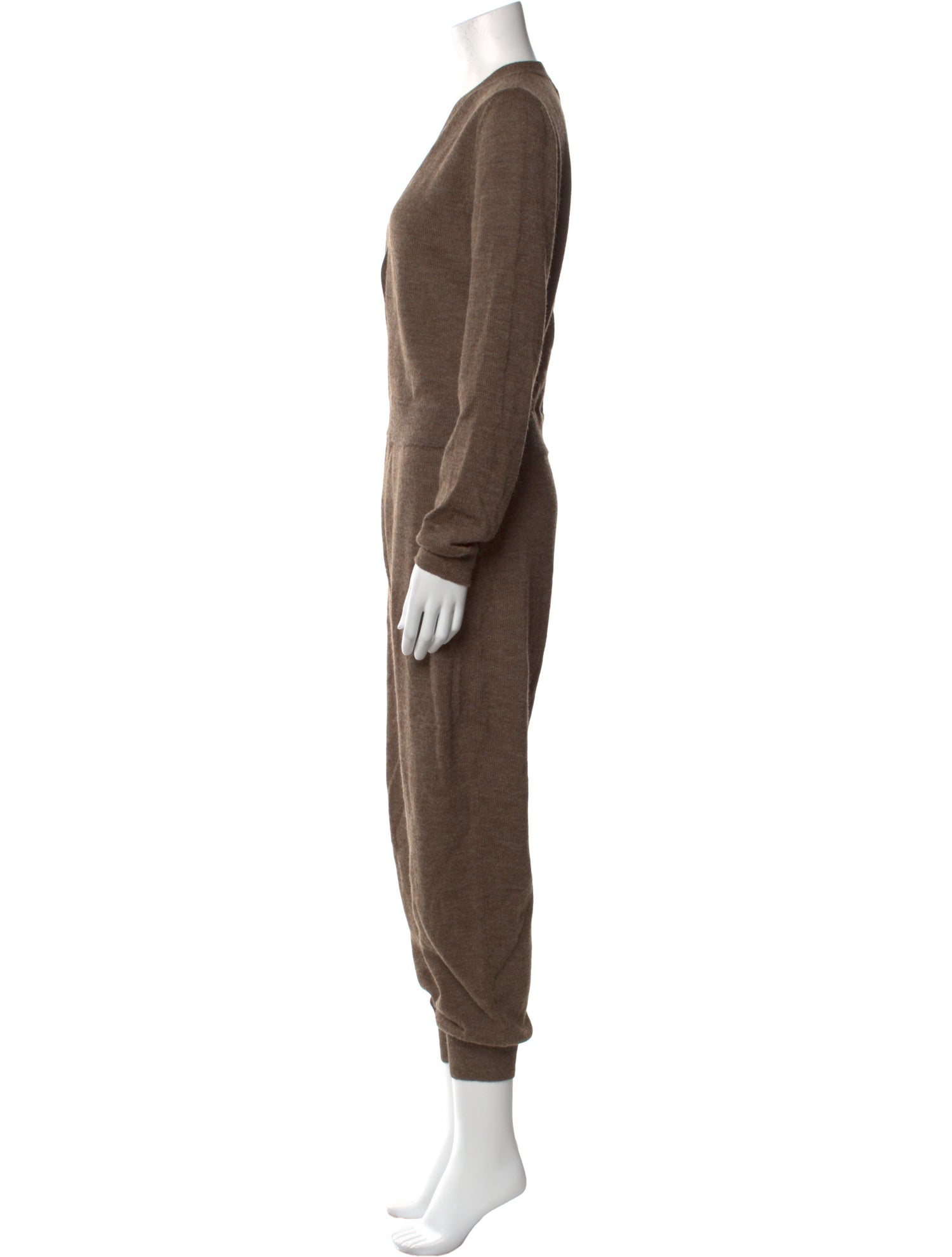 A Détacher Baby Alpaca Plunge Neckline Jumpsuit