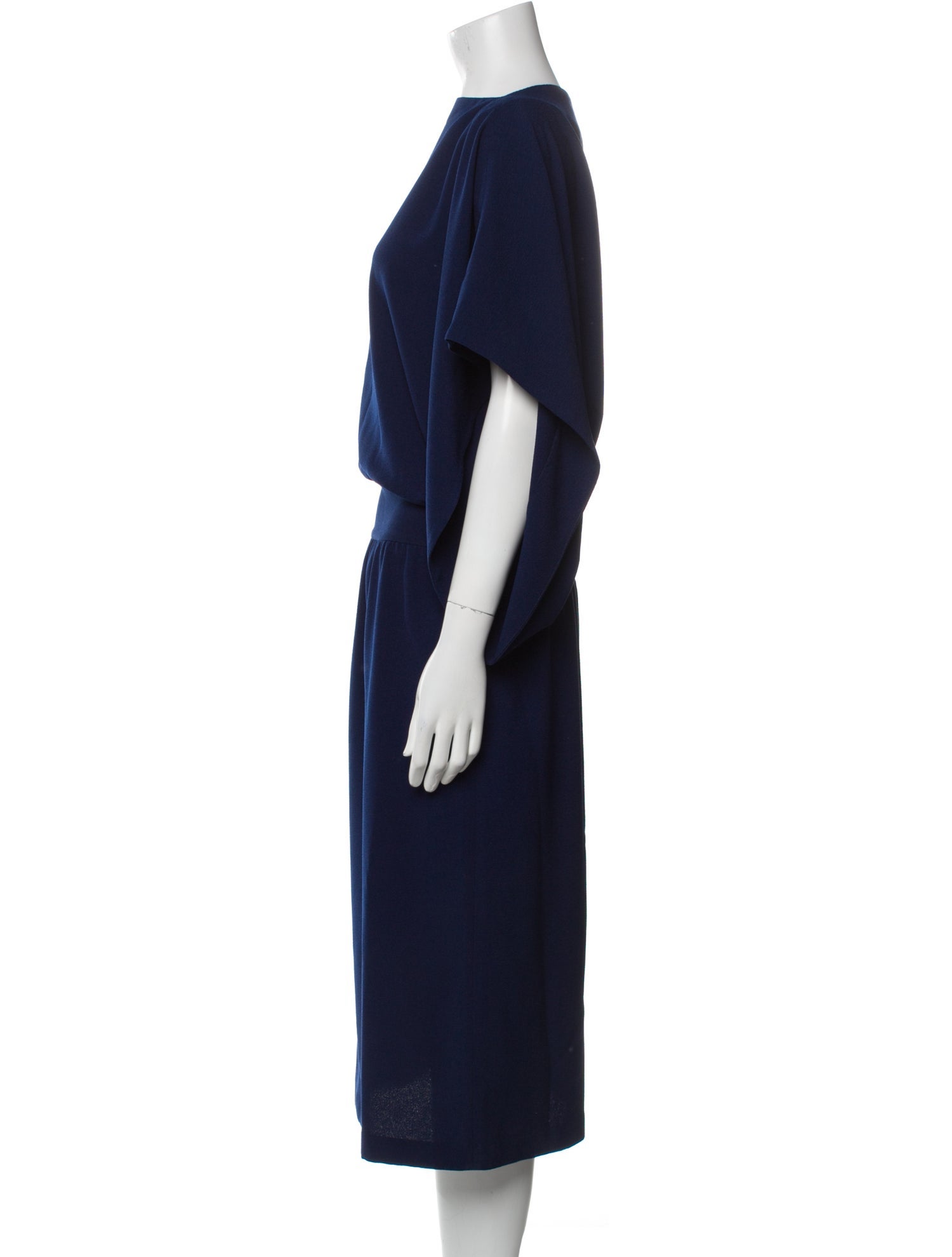 A Détacher Bateau Neckline Midi Length Dress