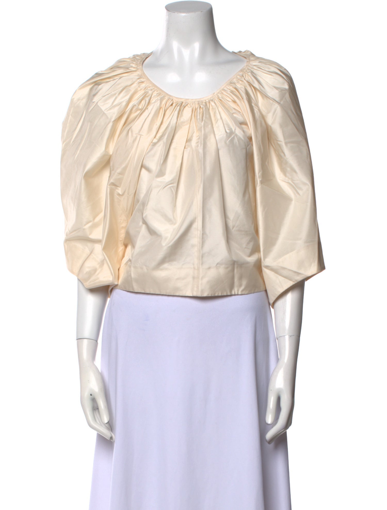 A Détacher Silk Scoop Neck Crop Top