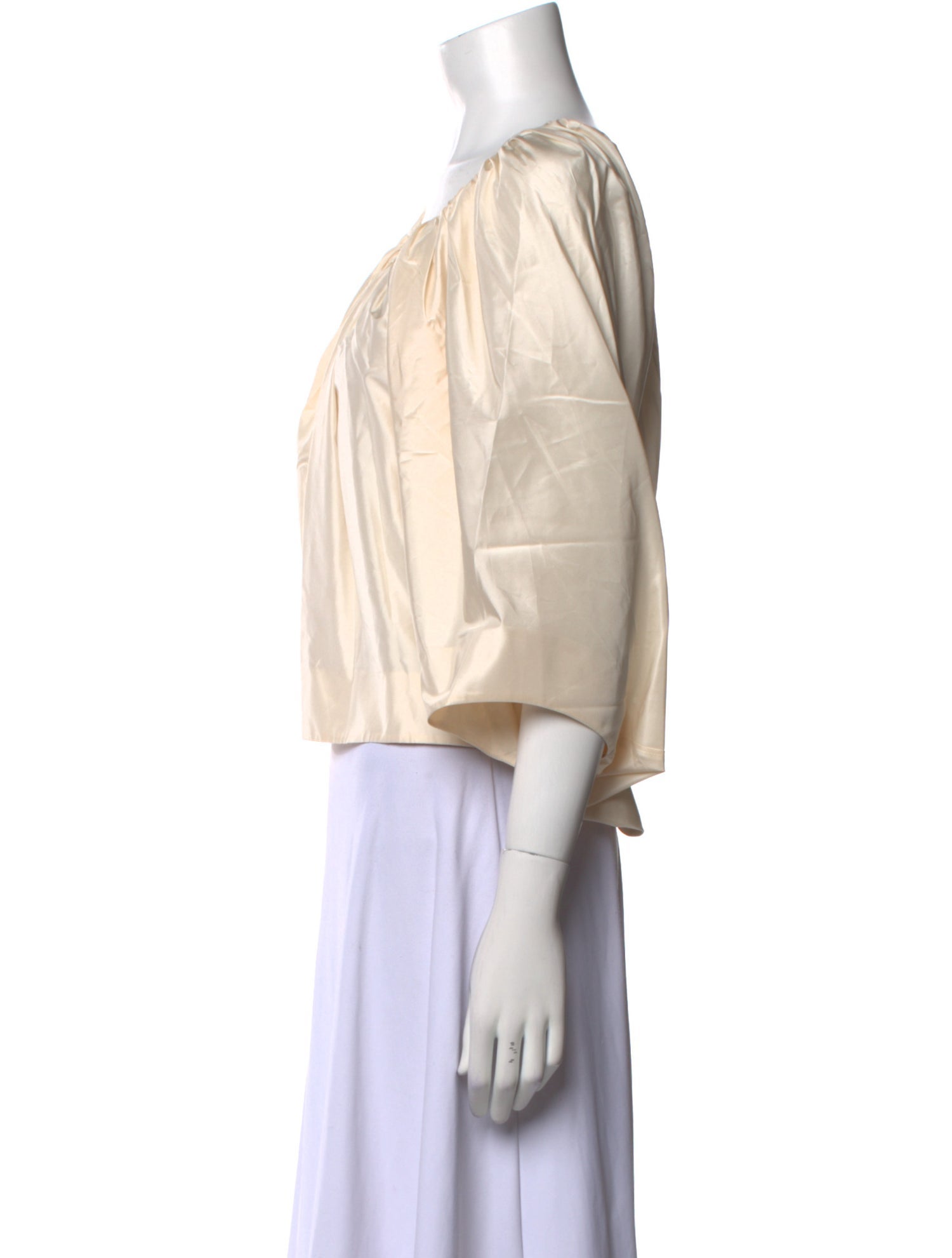 A Détacher Silk Scoop Neck Crop Top