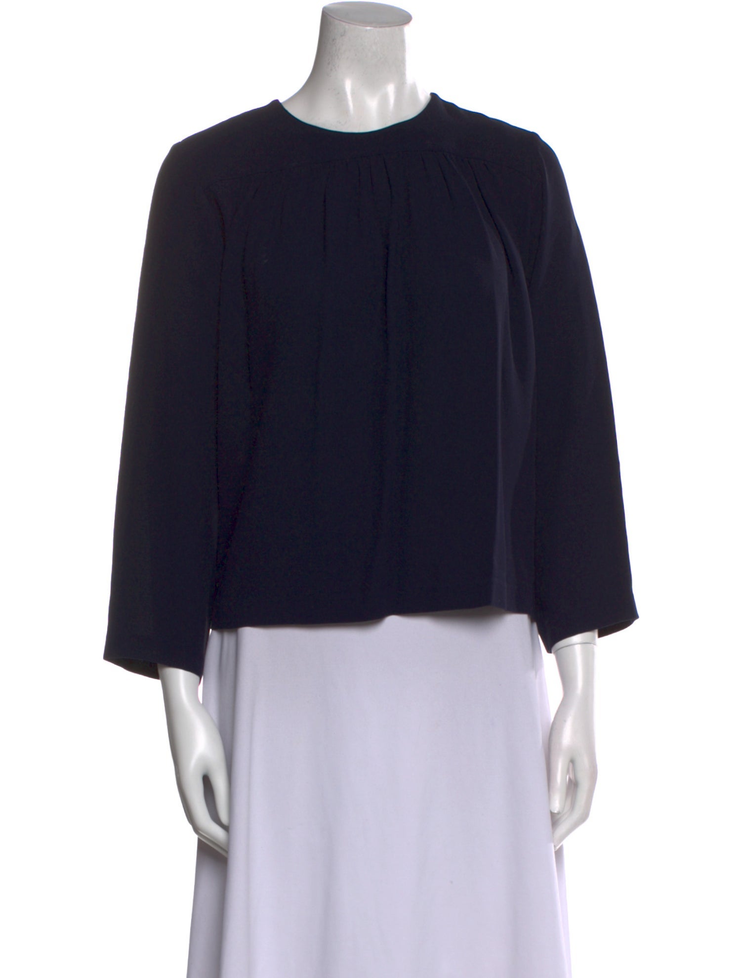 A Détacher Silk Crew Neck Crop Top