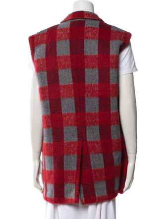 A Détacher Plaid Print Vest