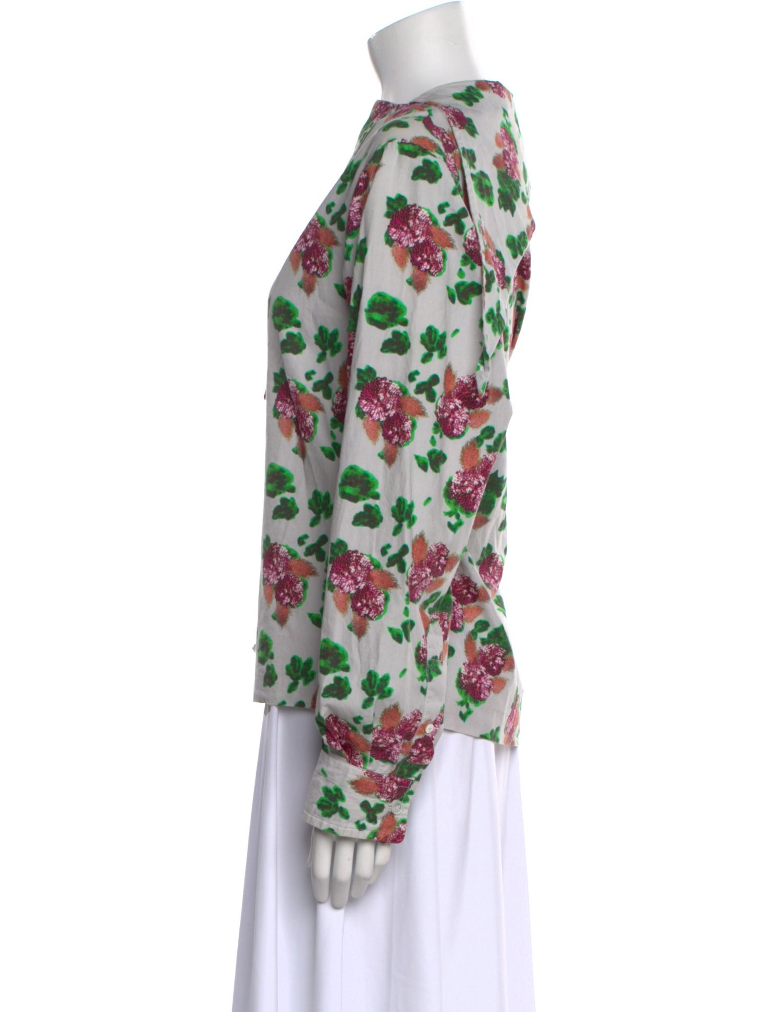 A Détacher Floral Print Mock Neck Blouse