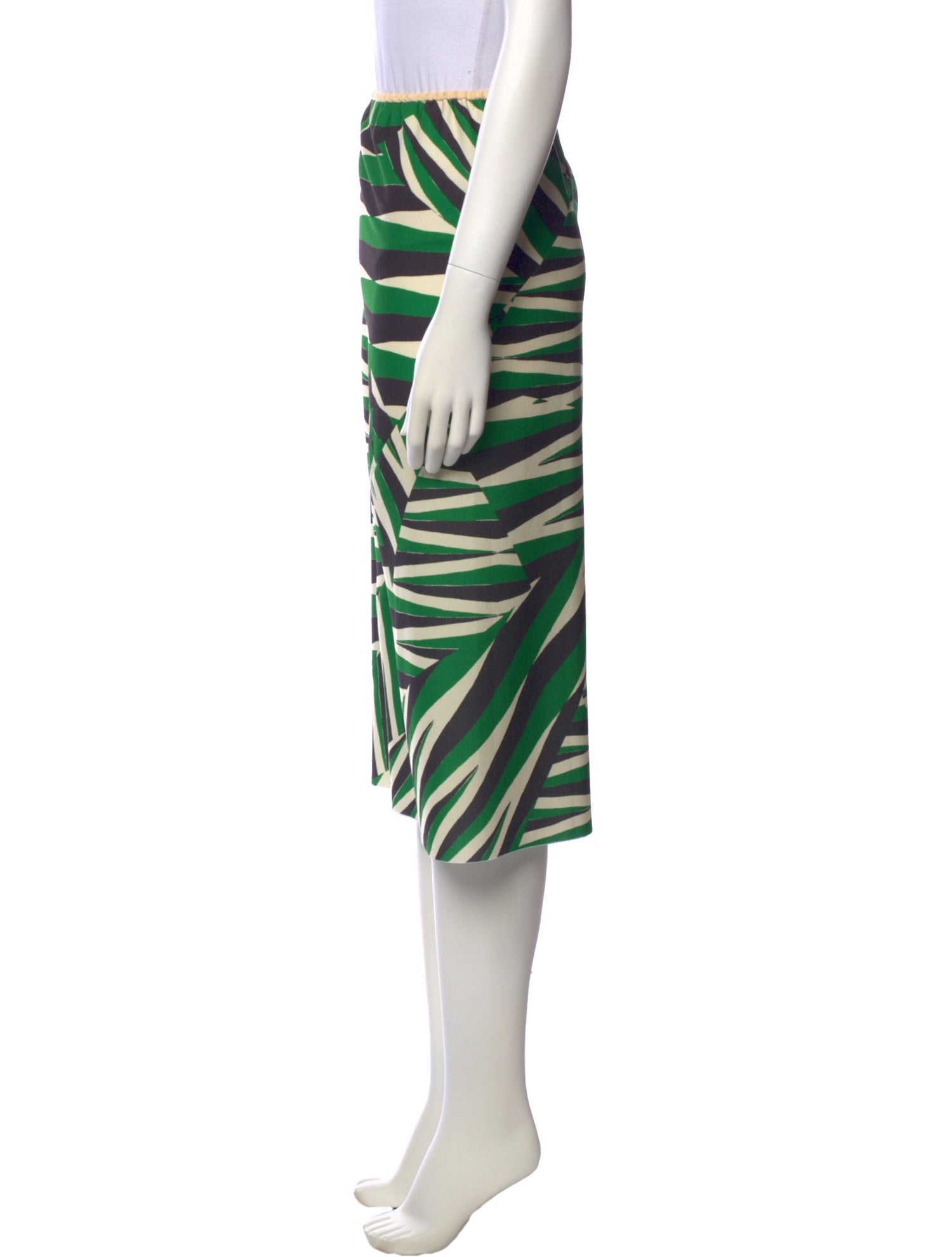 A Détacher Striped Knee-Length Skirt