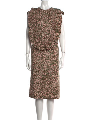 Pre-owned A Detacher Floral Print Midi Length Dress In Pink
