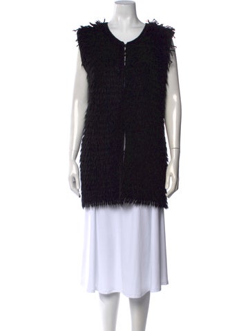 Pre-owned A Detacher Alpaca Open Front Sweater In Black