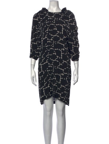 Pre-owned A Detacher Silk Knee-length Dress In Black