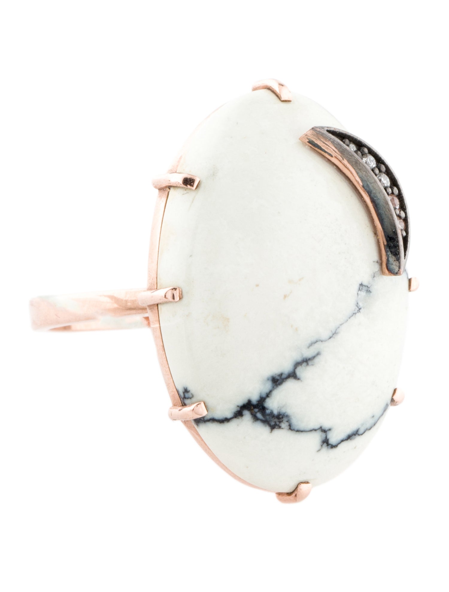 Andrea Fohrman 14K Variscite & Diamond Cocktail Ring