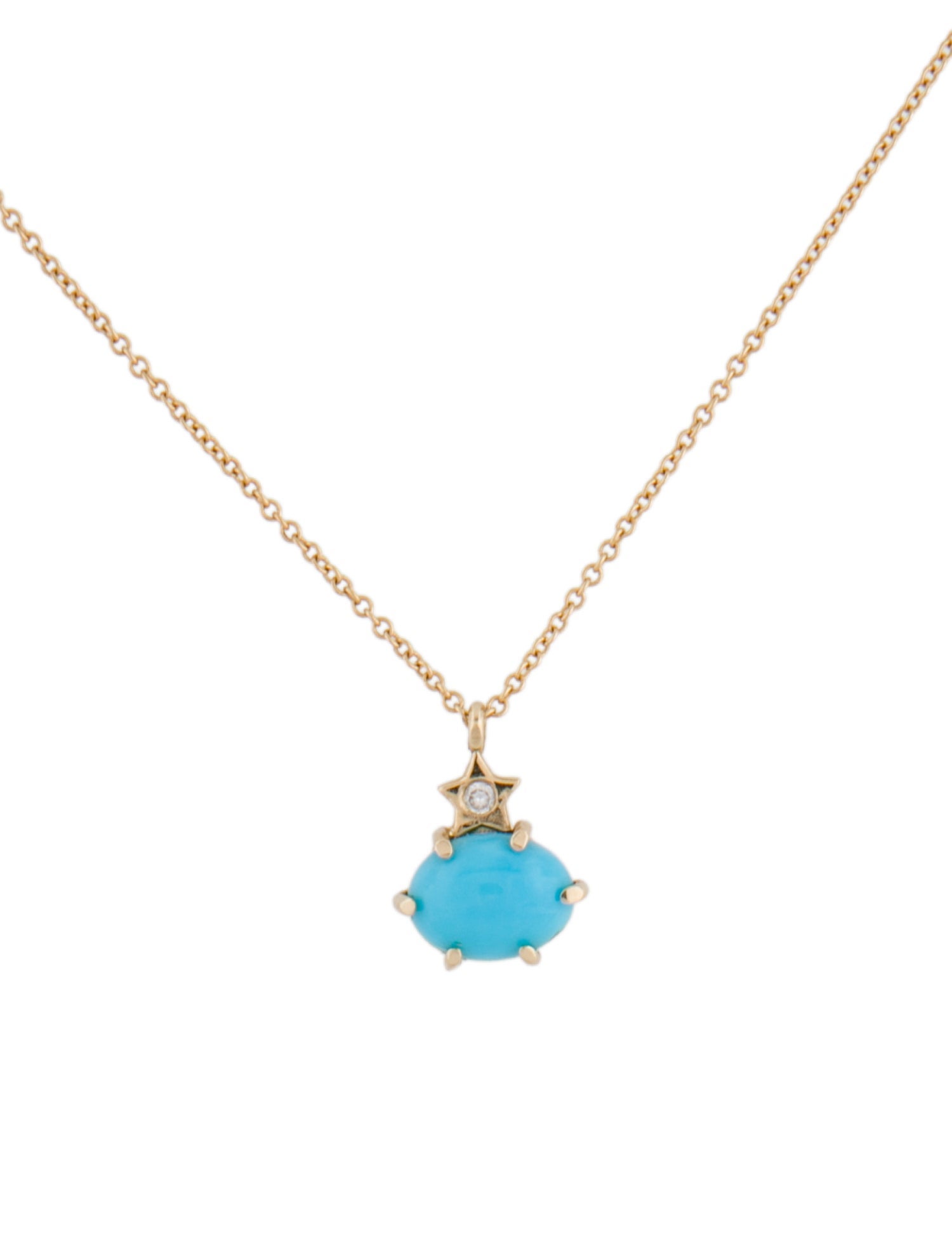 Andrea Fohrman Turquoise & Diamond Pendant Necklace