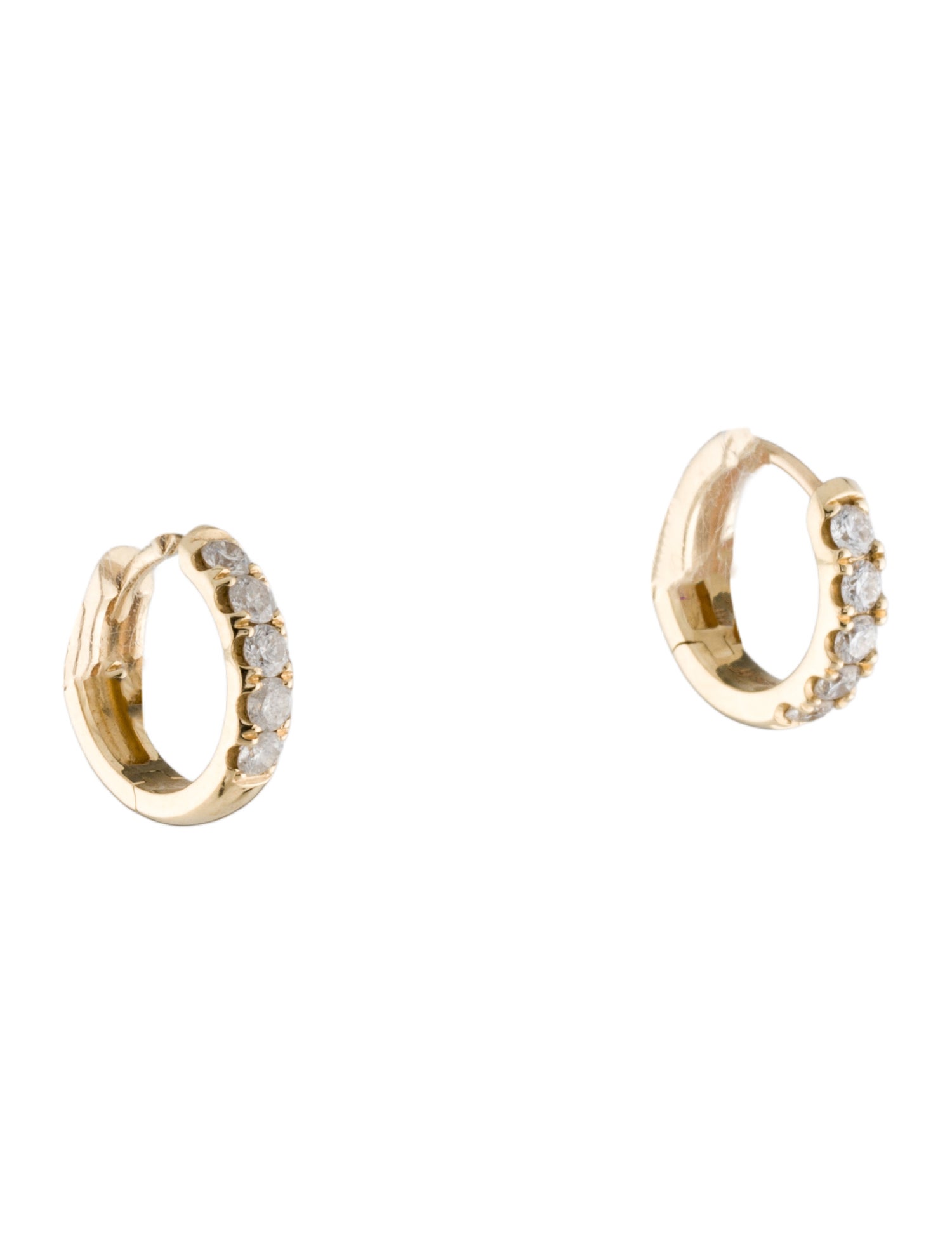 Andrea Fohrman 14k Diamond Small Chubby Huggie Earrings