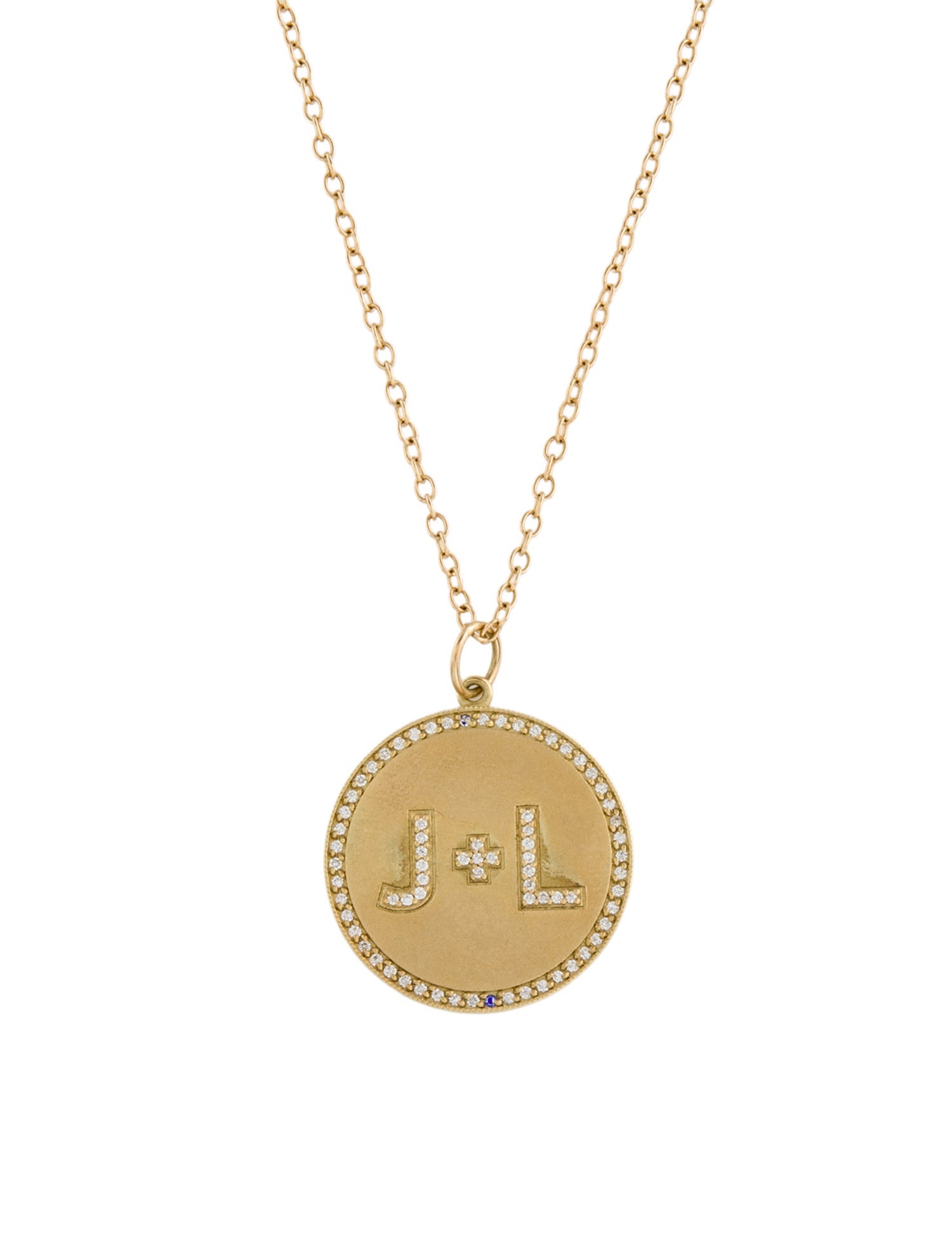 Andrea Fohrman 14K Diamond 'J+L' Pendant Necklace