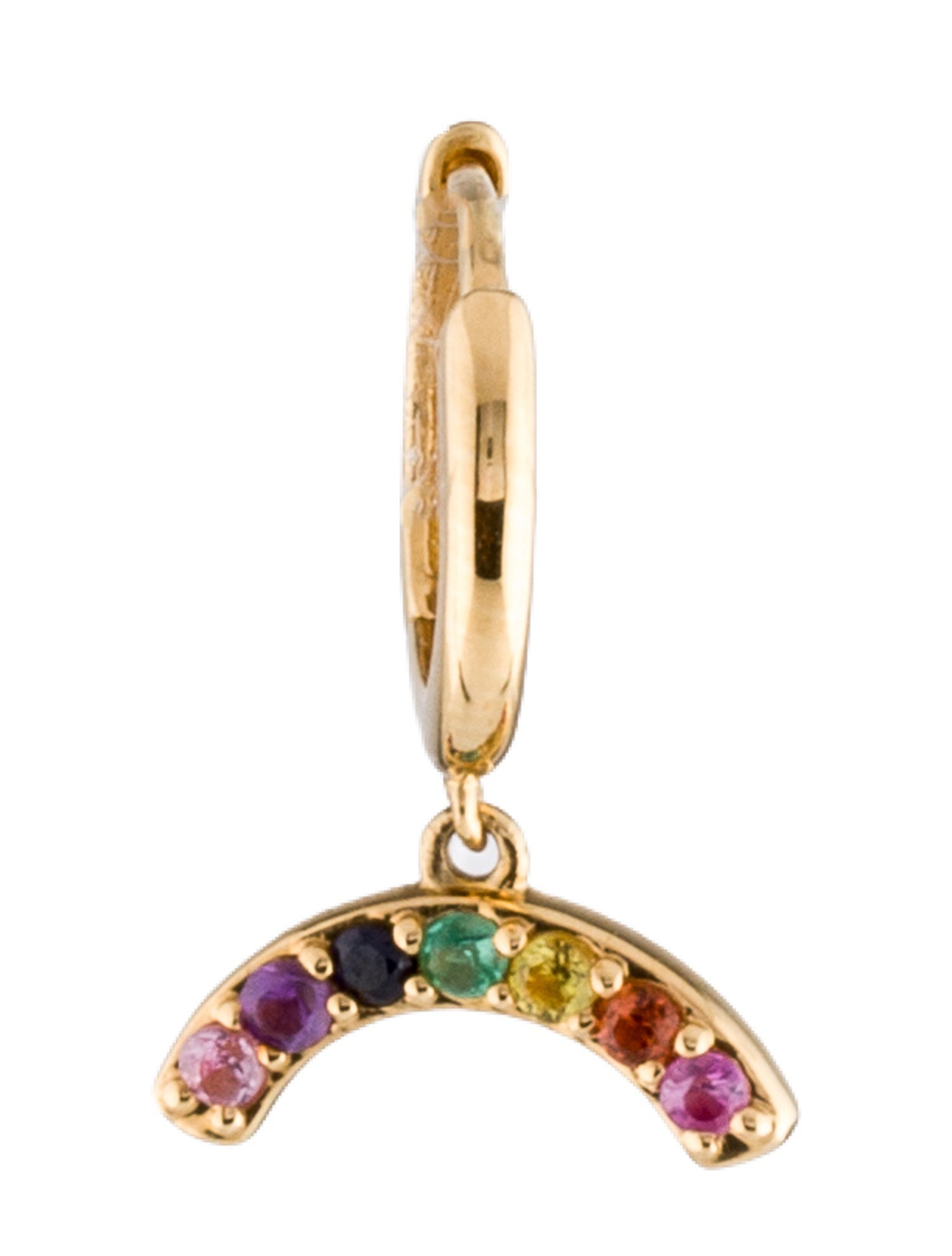 Andrea Fohrman 18K Multistone Celestial Rainbow Single Huggie Earring