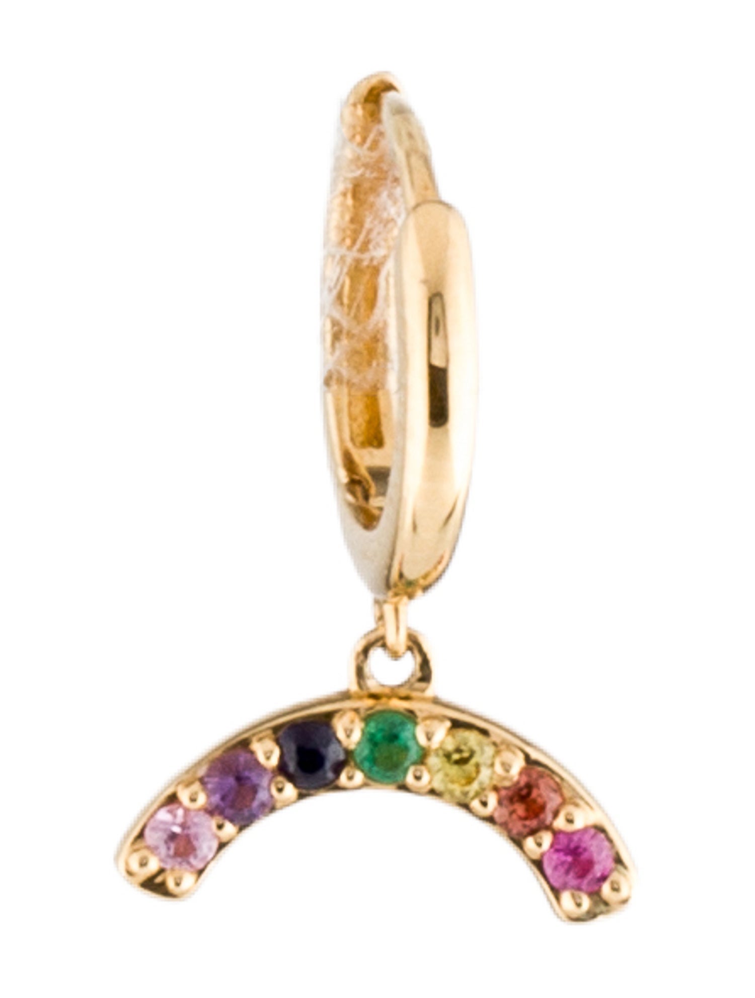 Andrea Fohrman 18K Multistone Celestial Rainbow Single Huggie Earring