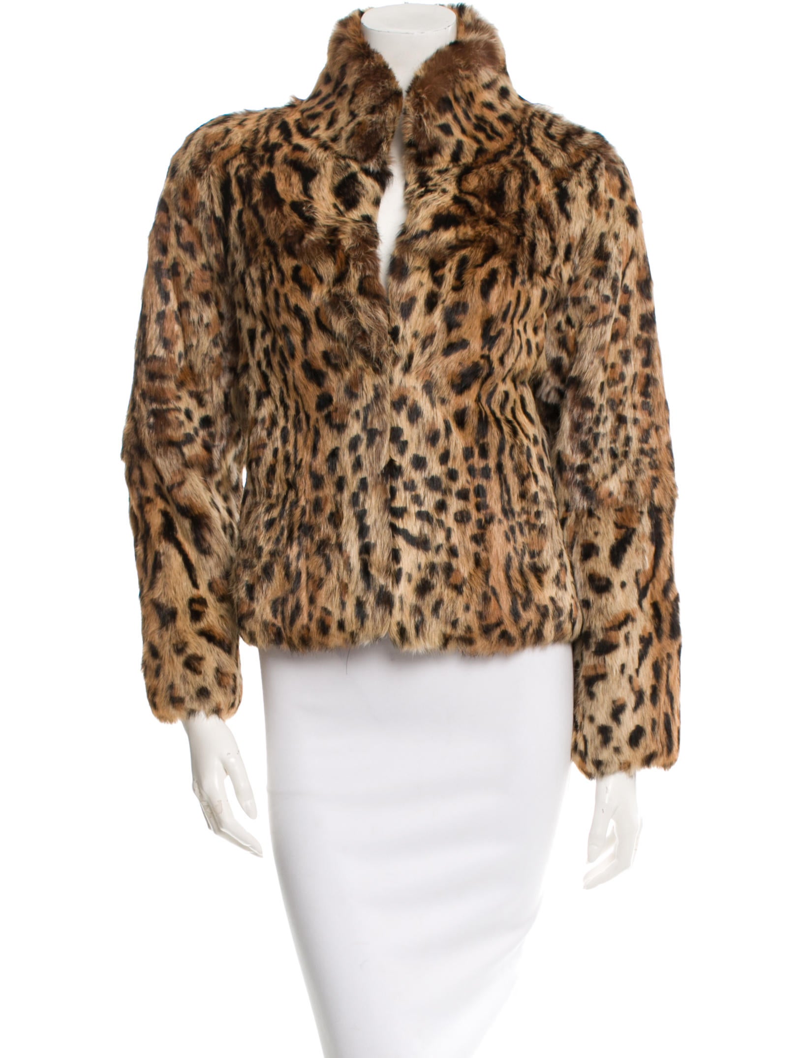 Adrienne Landau Fur Leopard Print Jacket