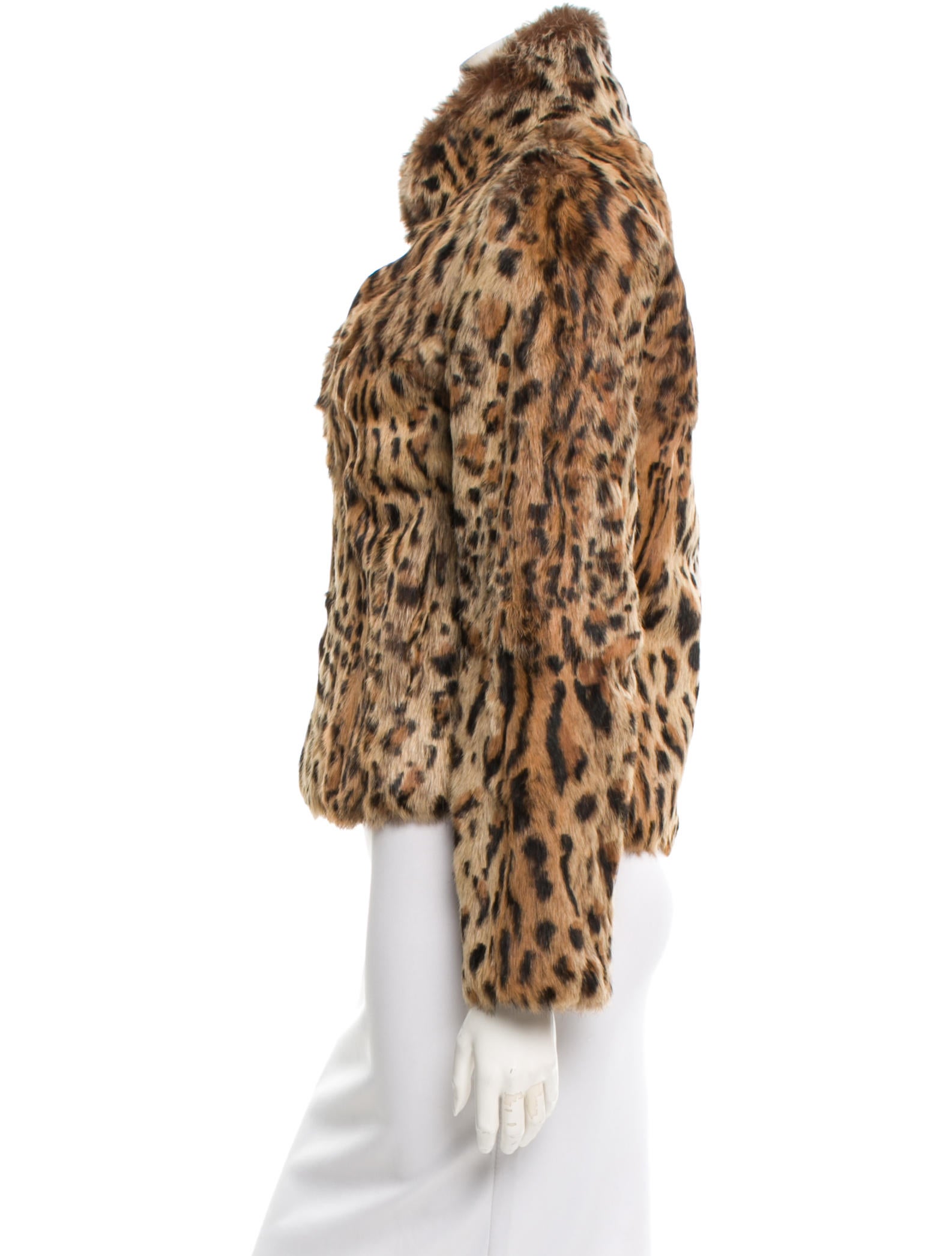 Adrienne Landau Fur Leopard Print Jacket