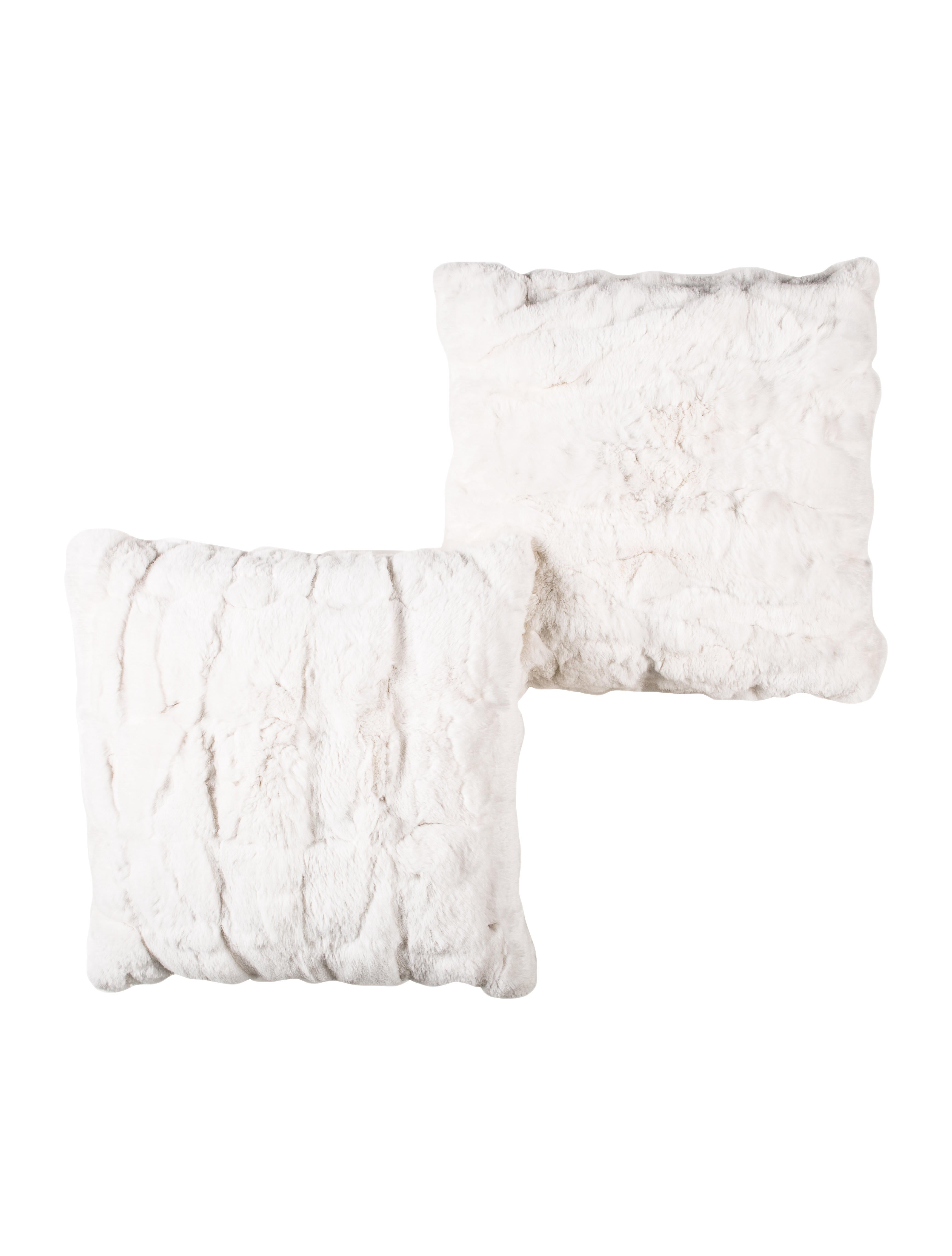 Adrienne Landau Rabbit Fur Pillow Set Pillows Throws Adr21655 The Realreal