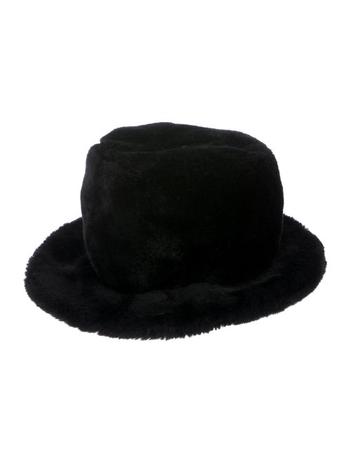 Adrienne Landau Faux-Fur Bucket Hat Black