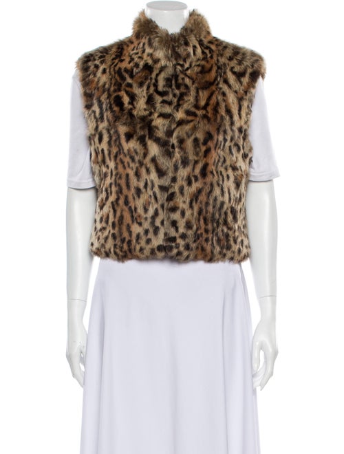 Adrienne Landau Animal Print Vest Brown