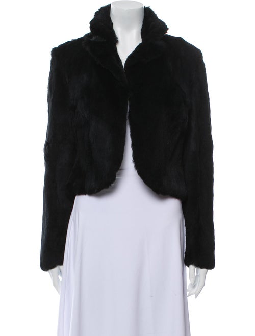 Adrienne Landau Fur Short Jacket Black