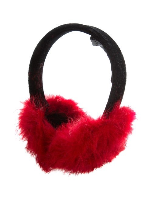 Adrienne Landau Fur Earmuffs Black