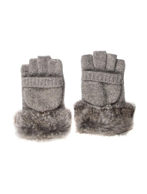 Adrienne Landau Wool Fingerless Gloves Grey