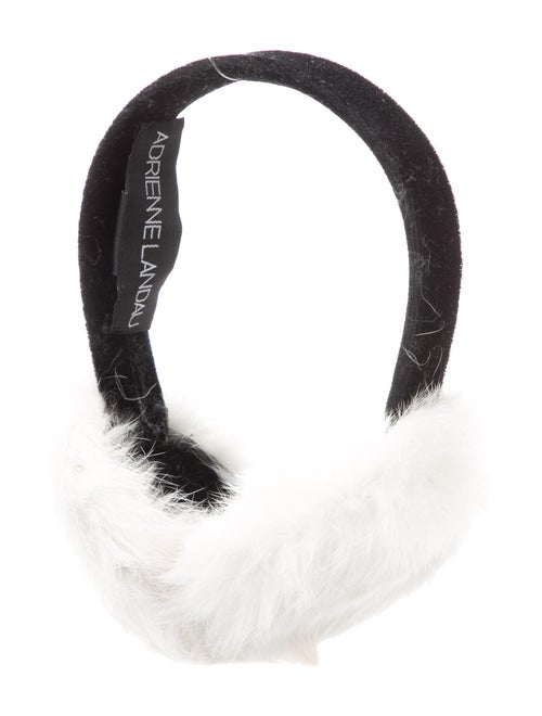 Adrienne Landau Velvet Fur Earmuffs Black