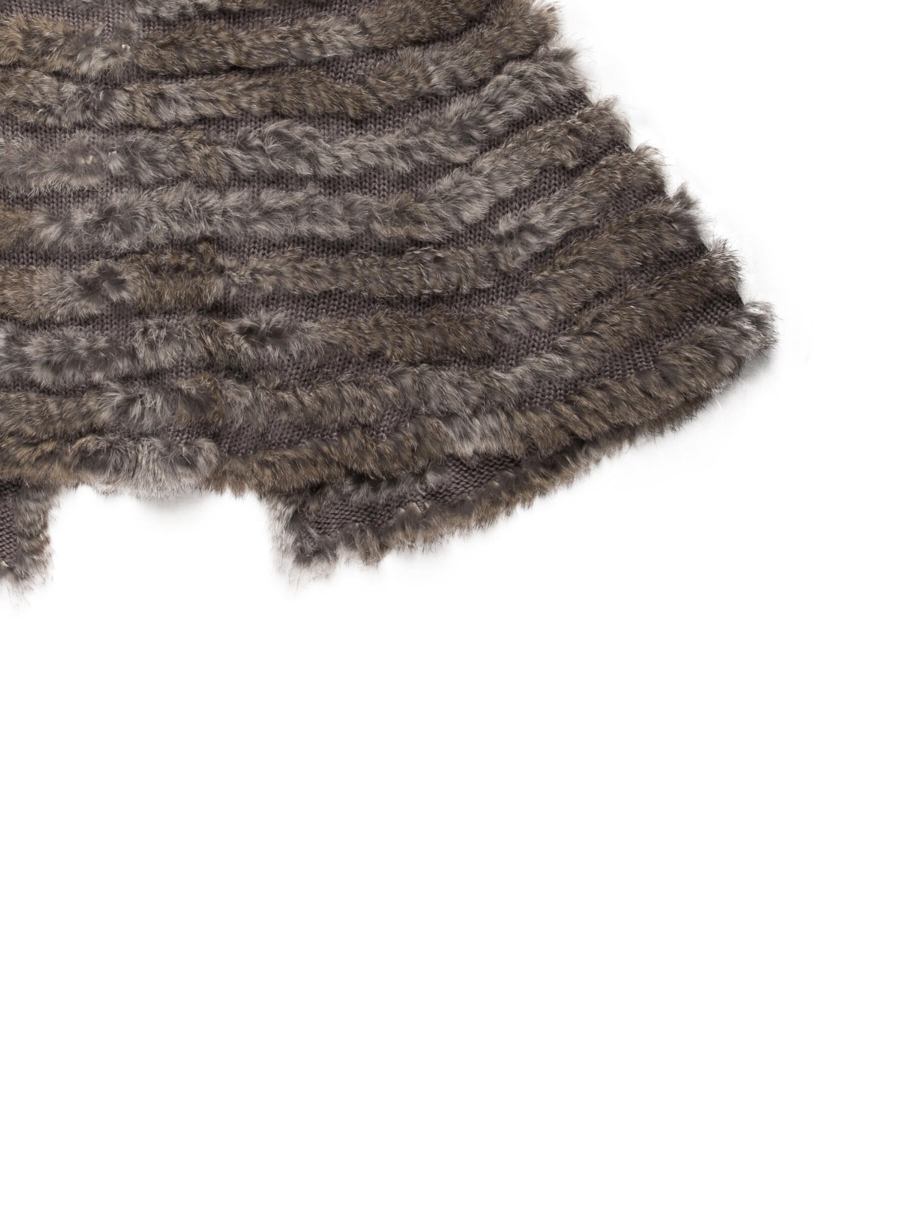 Adrienne Landau Knitted Rabbit Fur Shawl