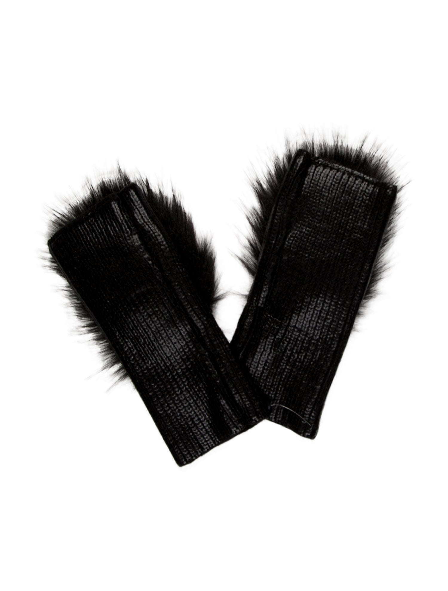 Adrienne Landau Faux fur fingerless gloves w/ Tags