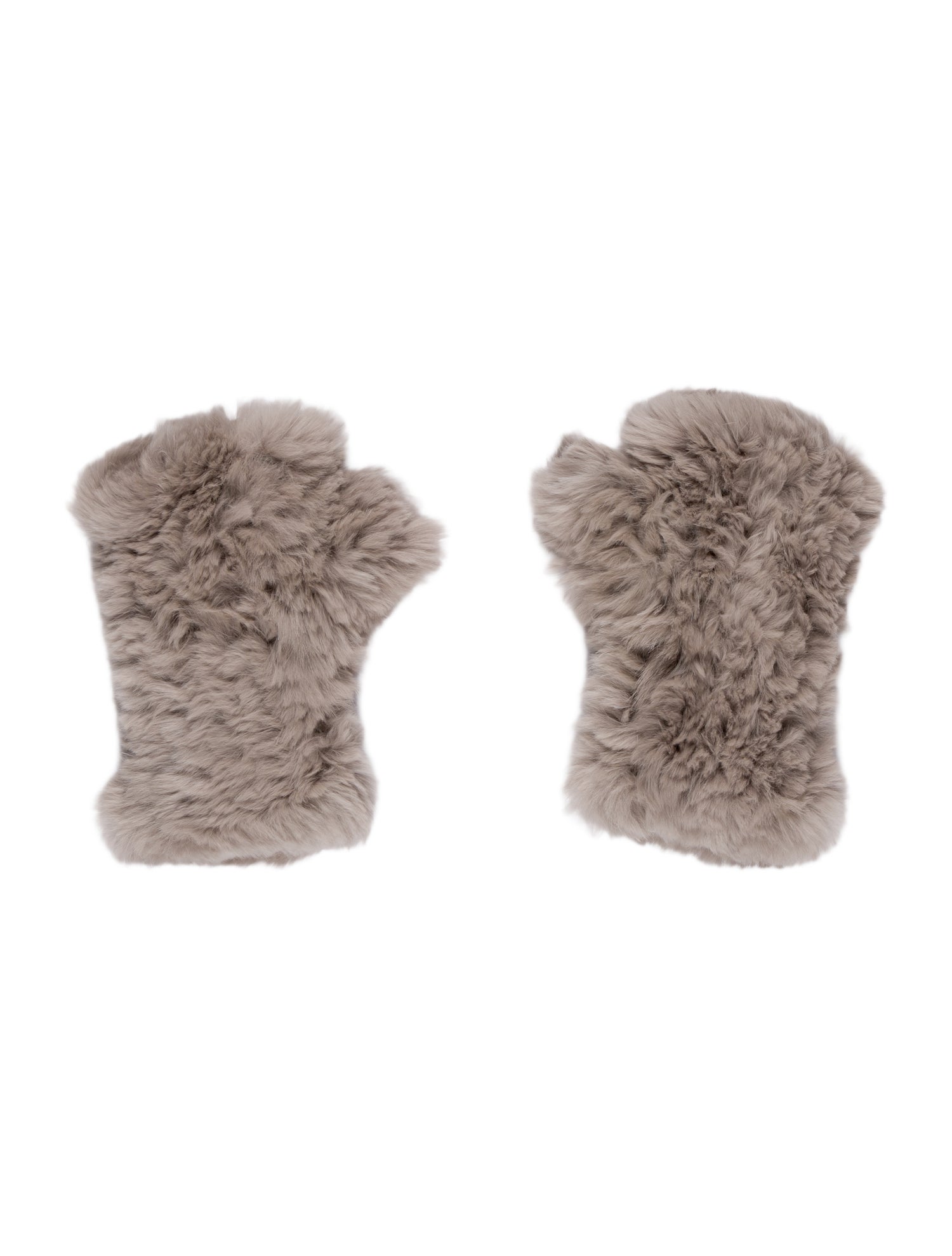 Adrienne Landau Rabbit Fur Fingerless Gloves