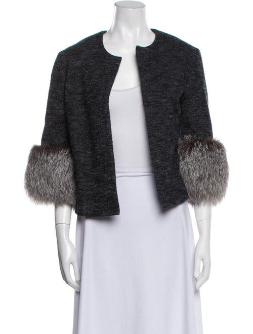 Adrienne Landau Wool Faux Fur Jacket