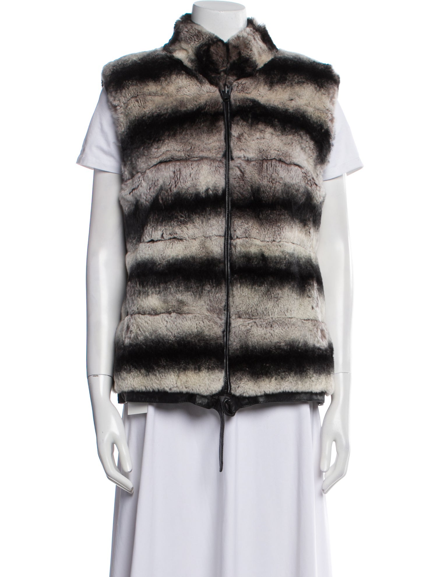 Adrienne Landau Fur Striped Fur Jacket