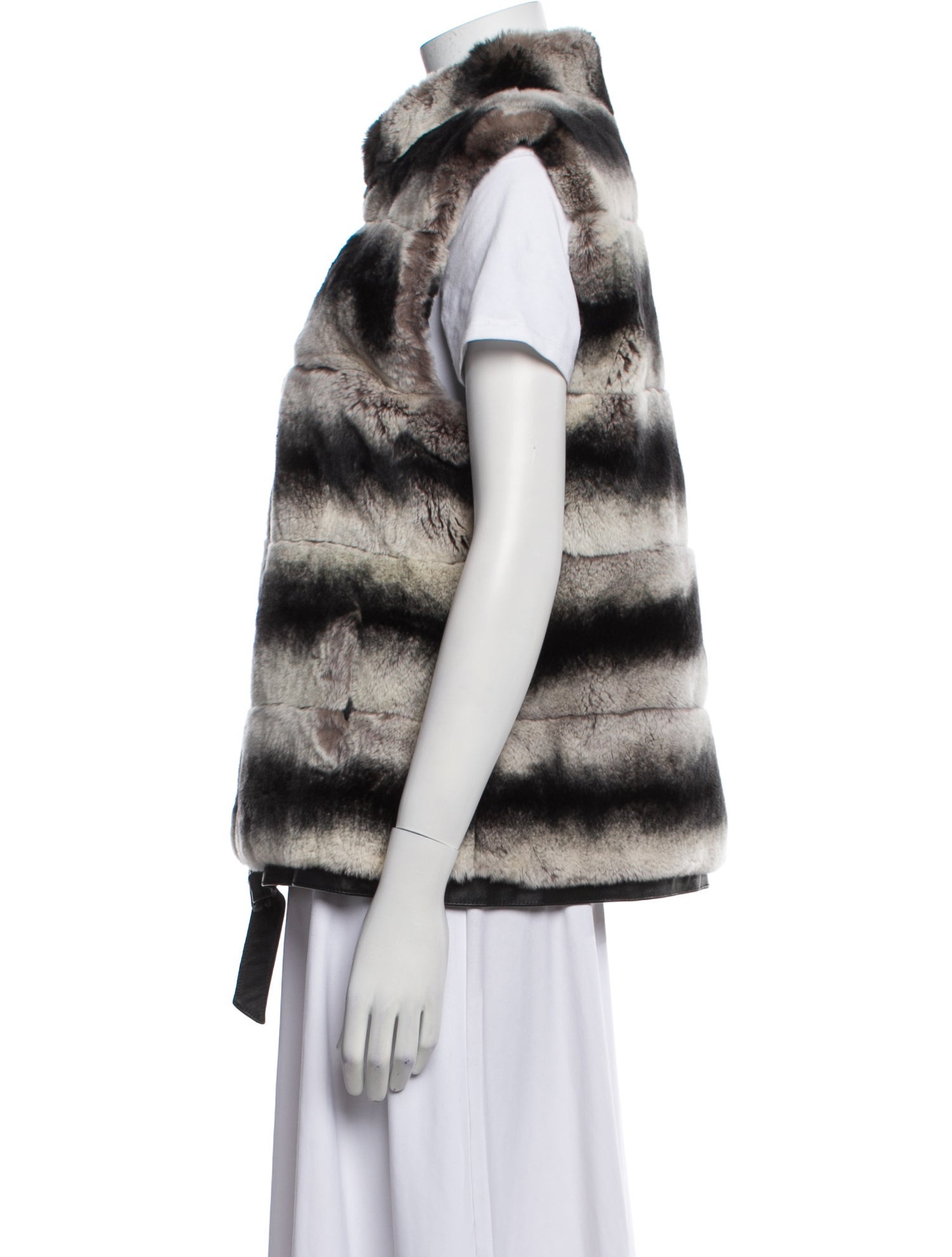 Adrienne Landau Fur Striped Fur Jacket