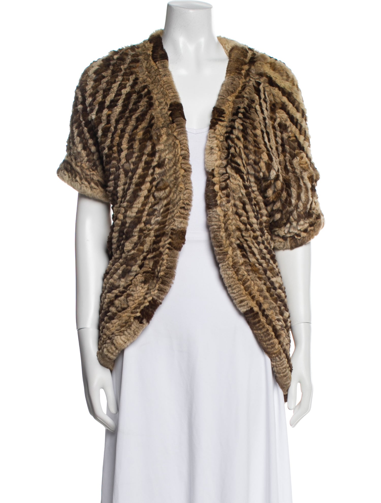 Adrienne Landau Fur Striped Fur Jacket