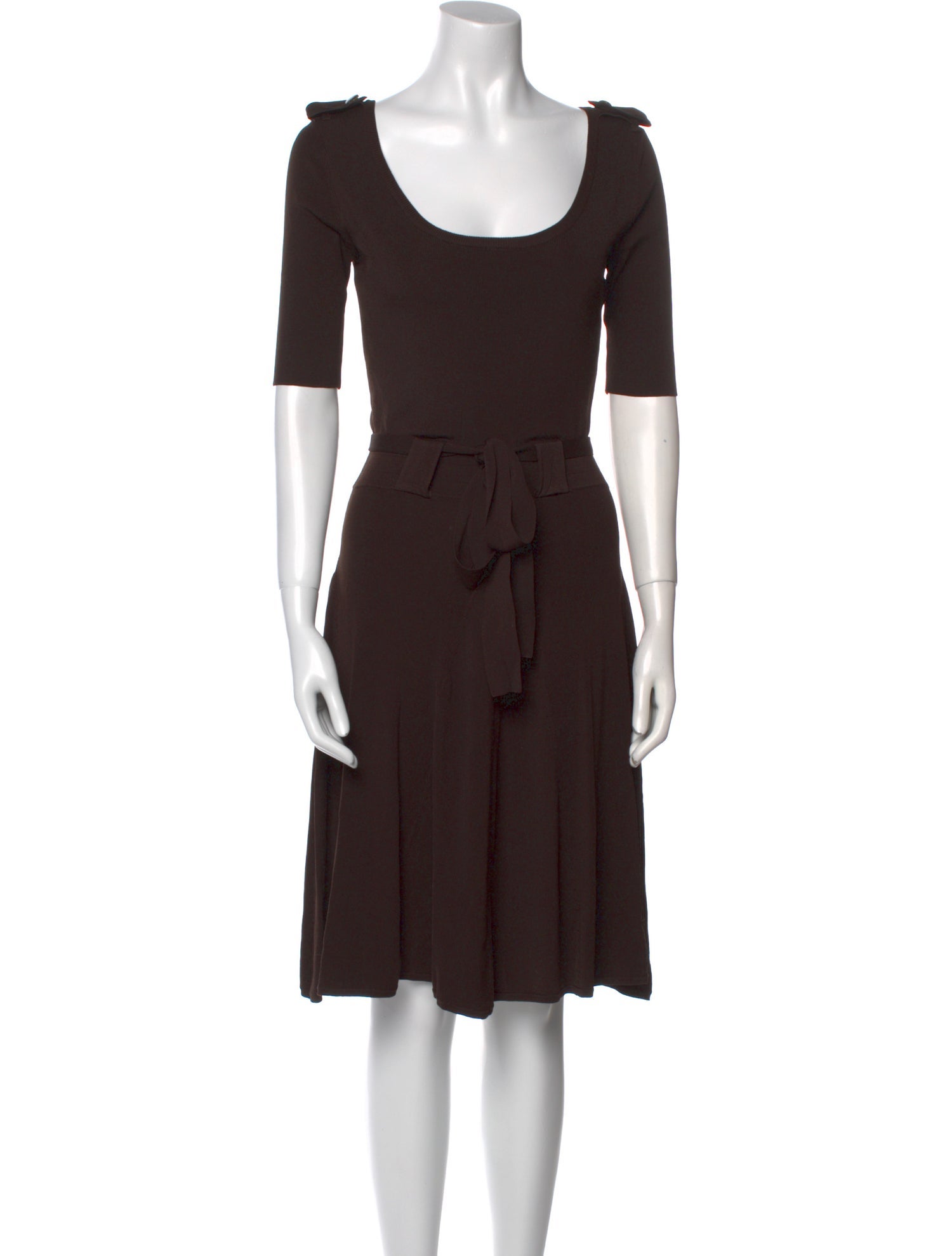 Adrienne Landau Scoop Neck Knee-Length Dress