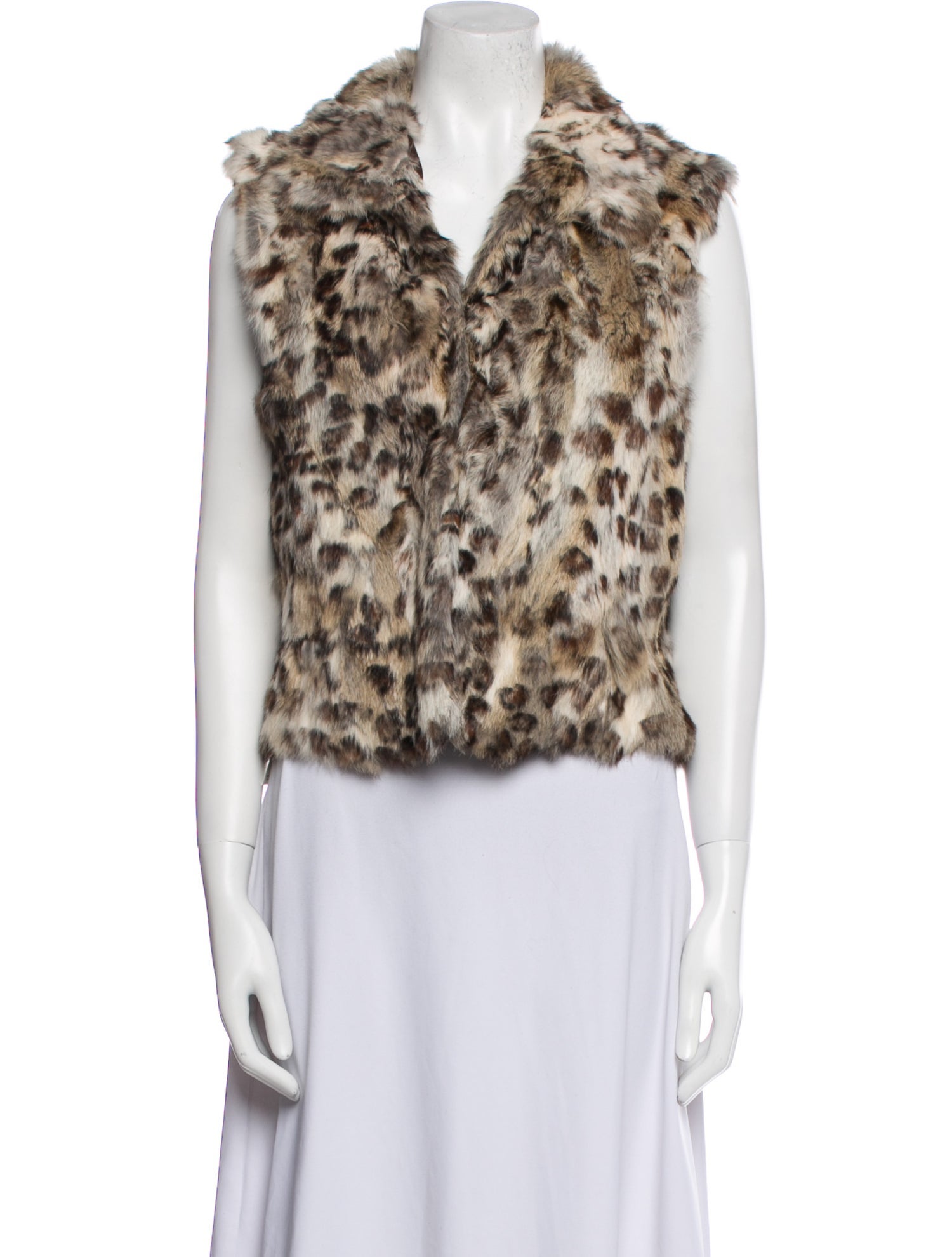 Adrienne Landau Fur Animal Print Fur Jacket