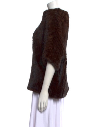 Adrienne Landau Mink Scoop Neck Blouse