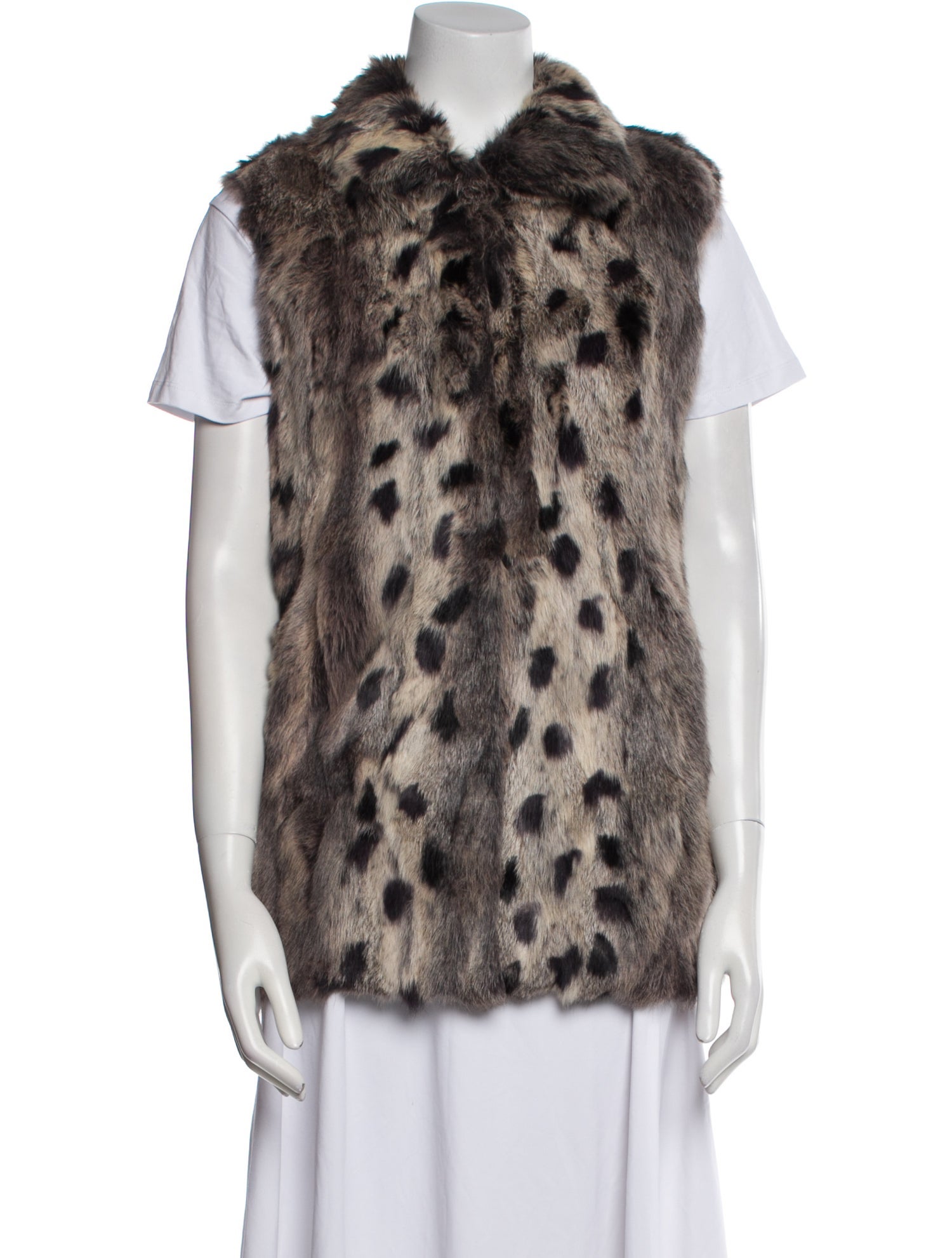 Adrienne Landau Animal Print Fur Coat