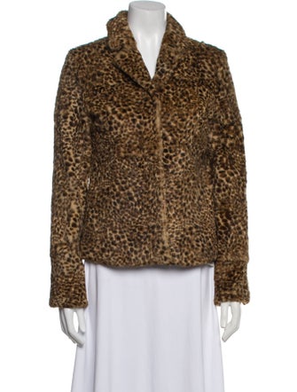 Adrienne Landau Fur Animal Print Fur Jacket