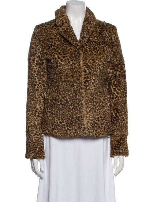 Adrienne Landau Fur Animal Print Fur Jacket