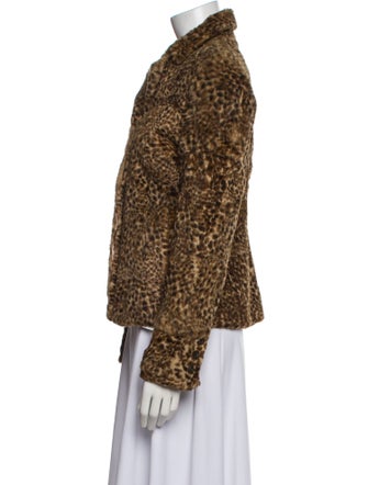 Adrienne Landau Fur Animal Print Fur Jacket
