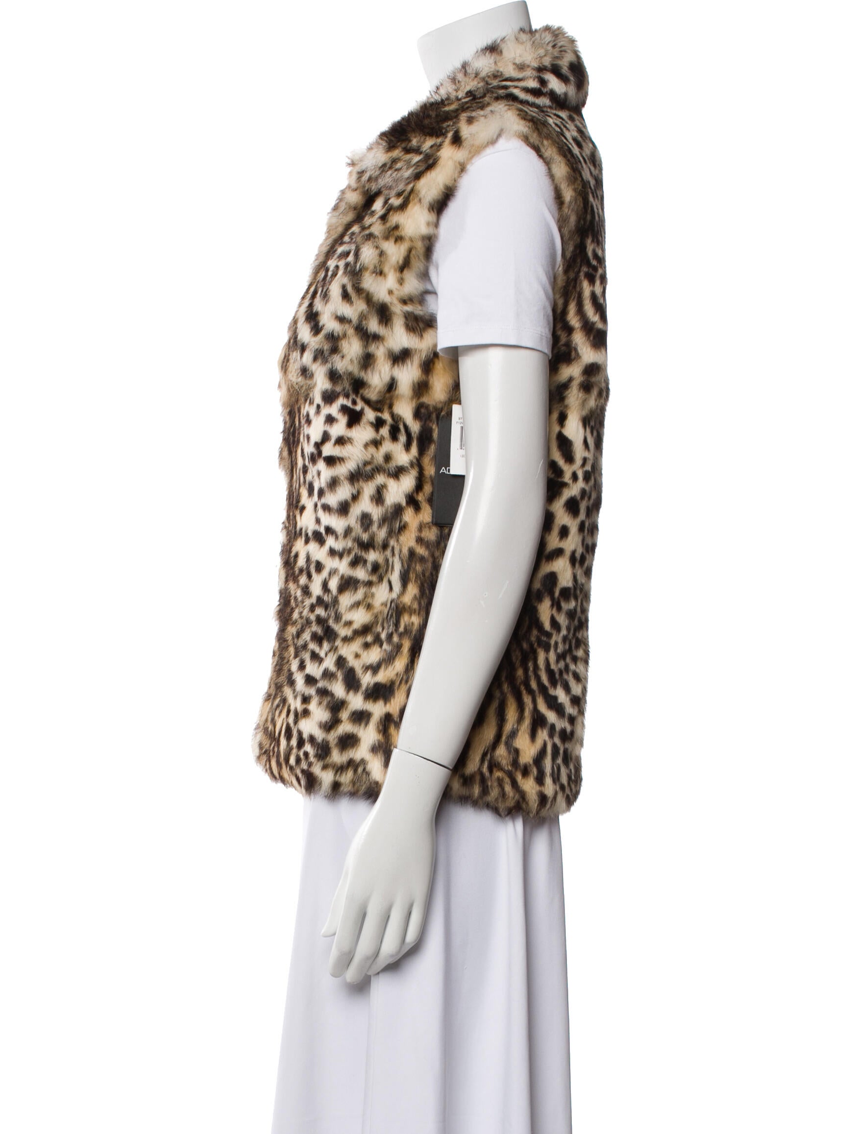 Adrienne Landau Animal Print Fur Jacket