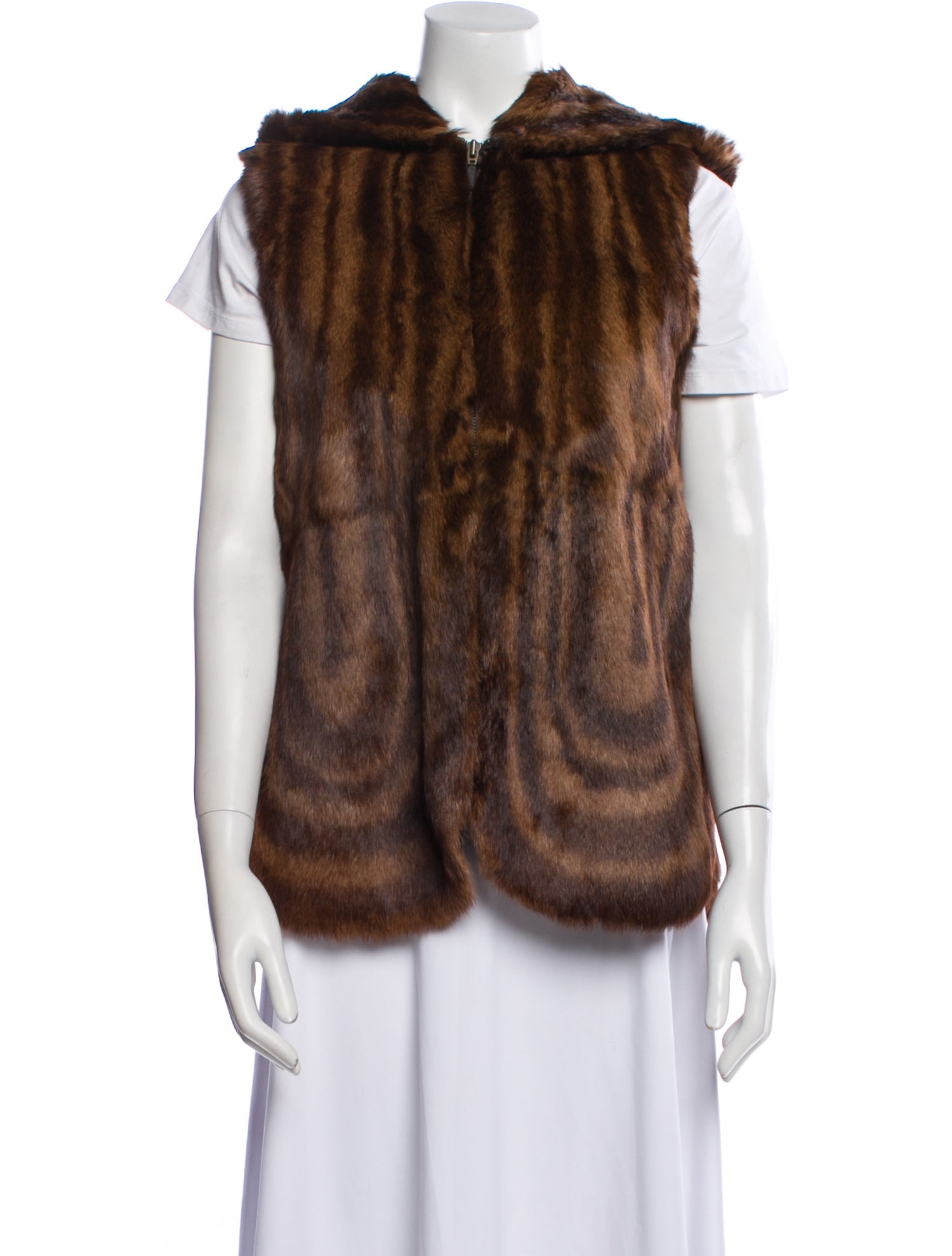 Adrienne Landau Animal Print Fur Jacket