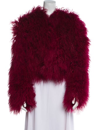 Adrienne Landau Lambswool Faux Fur Jacket