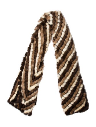 Adrienne Landau Mink Animal Print Scarf