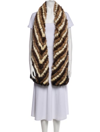 Adrienne Landau Mink Animal Print Scarf